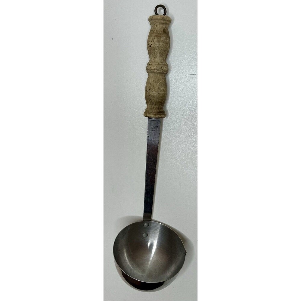 Vintage Ladle - Stainless with carved Wood Handle, Unbranded Made In Japan